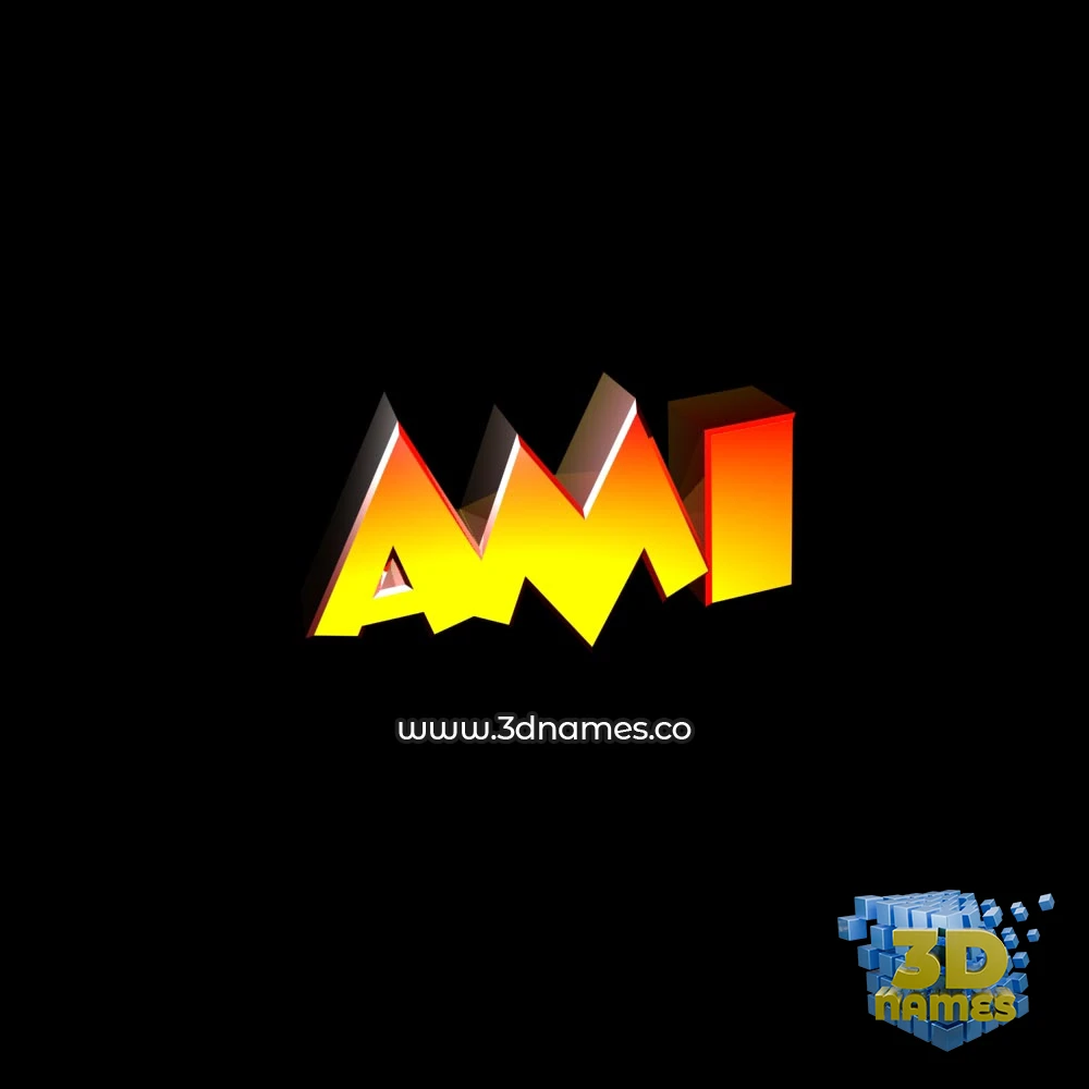 ami in Black Background style - 3D name wallpaper