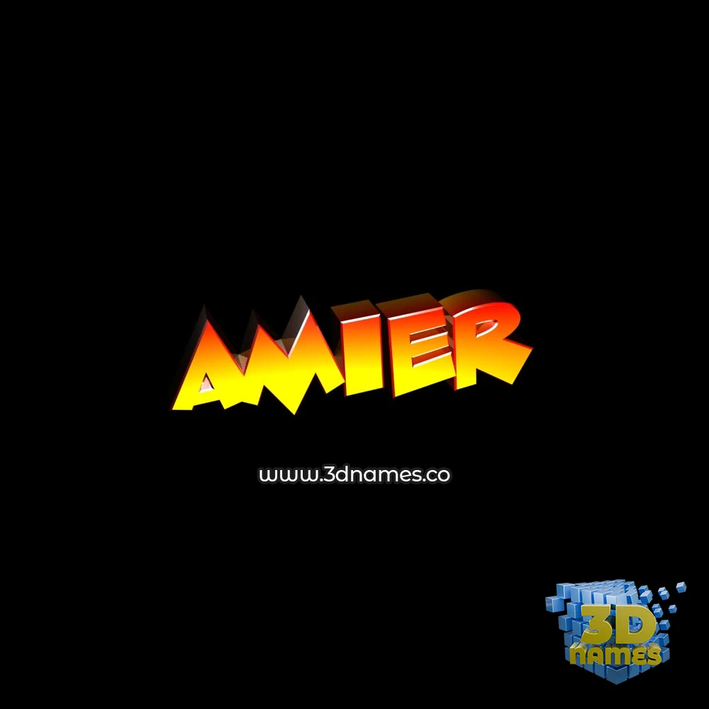 amier in Black Background style - 3D name wallpaper