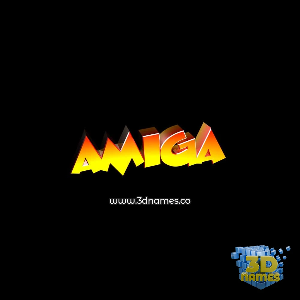 amiga in Black Background style - 3D name wallpaper