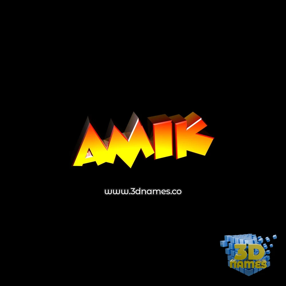 amik in Black Background style - 3D name wallpaper