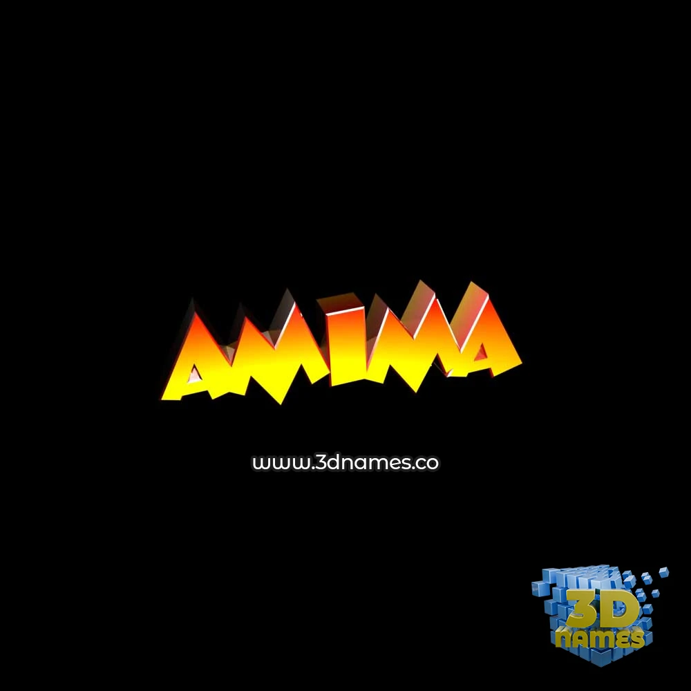 amima in Black Background style - 3D name wallpaper