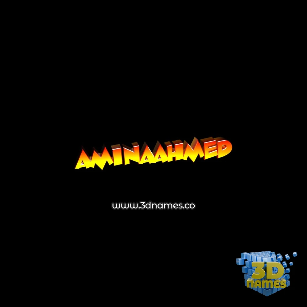 aminaahmed in Black Background style - 3D name wallpaper