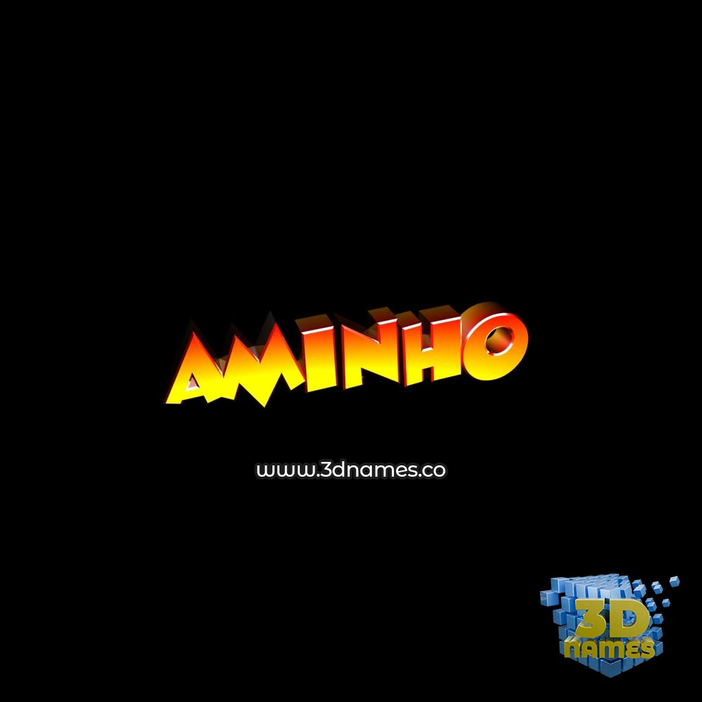 aminho in Black Background style - 3D name wallpaper