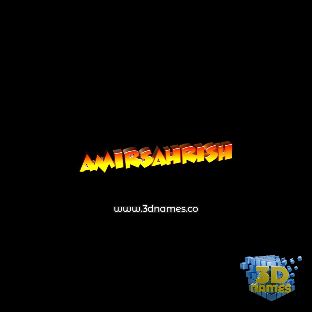 amirsahrish in Black Background style - 3D name wallpaper