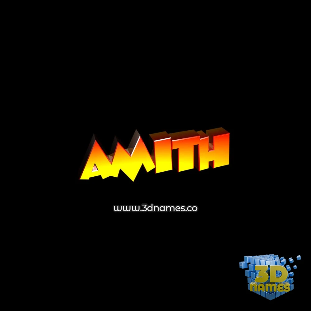 amith in Black Background style - 3D name wallpaper