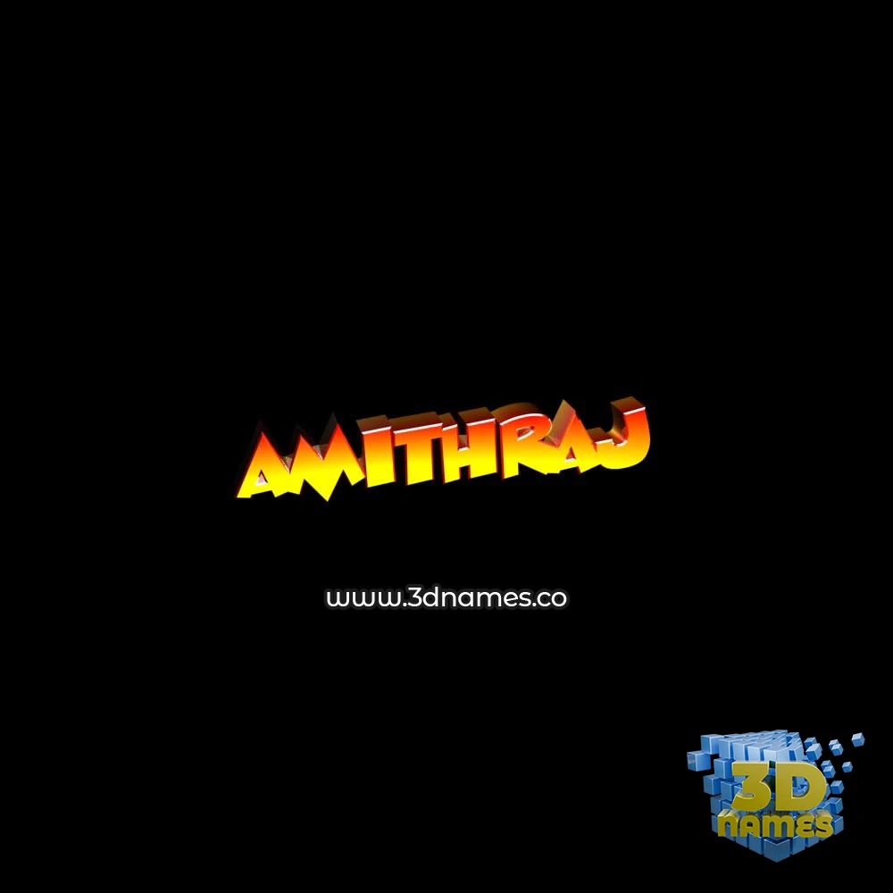 amithraj in Black Background style - 3D name wallpaper