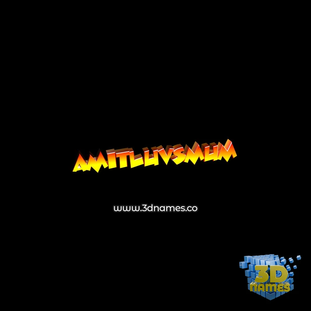 amitluvsmum in Black Background style - 3D name wallpaper