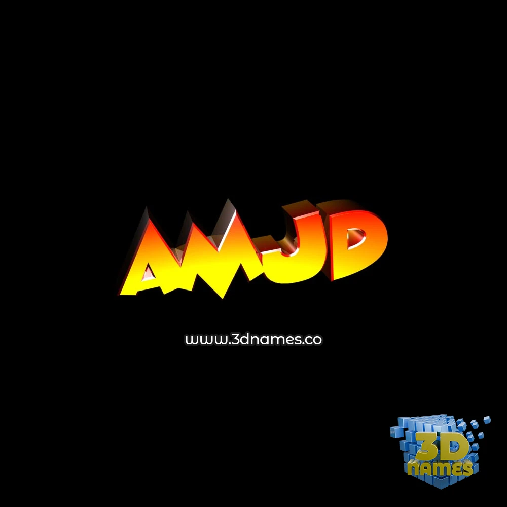 amjd in Black Background style - 3D name wallpaper