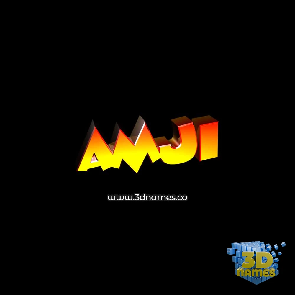 amji in Black Background style - 3D name wallpaper