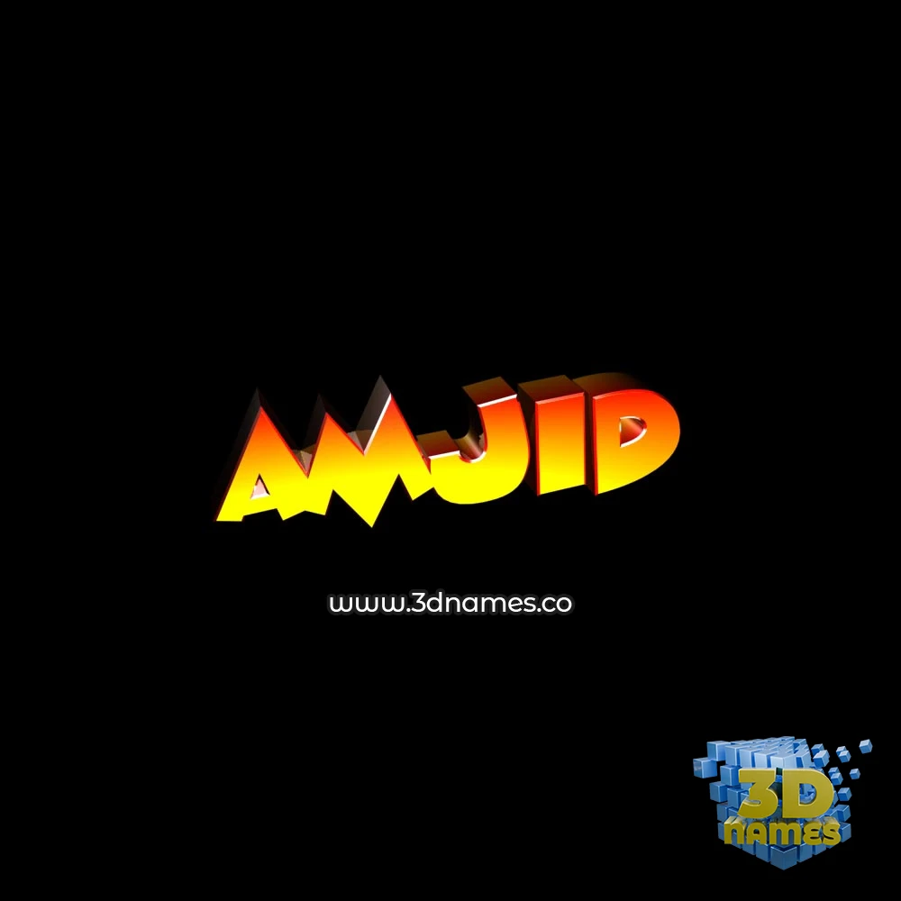 amjid in Black Background style - 3D name wallpaper