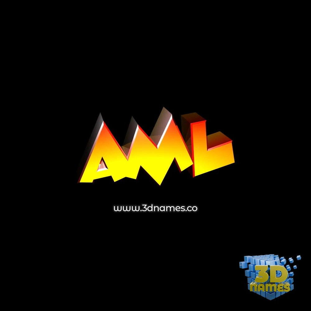 aml in Black Background style - 3D name wallpaper