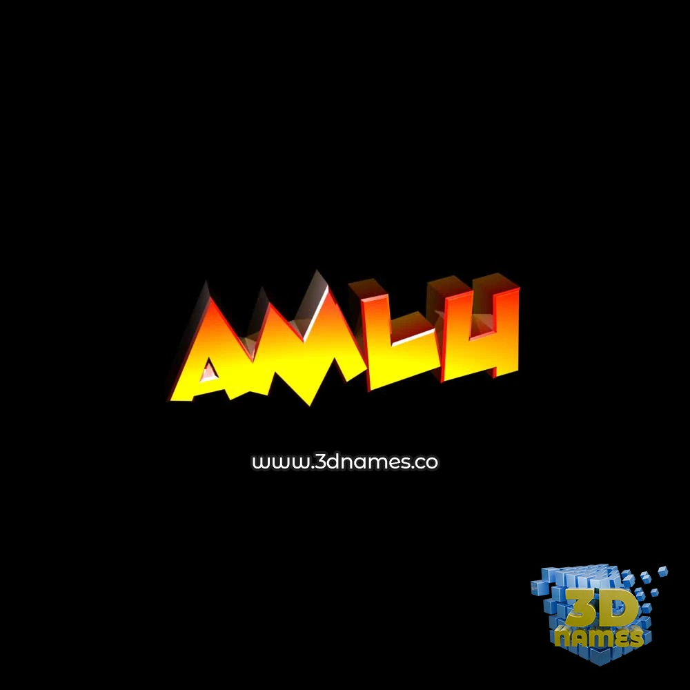 amlu in Black Background style - 3D name wallpaper