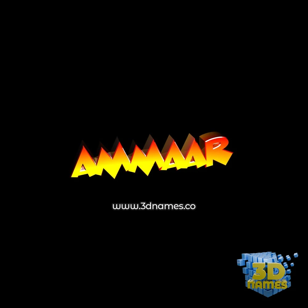 ammaar in Black Background style - 3D name wallpaper
