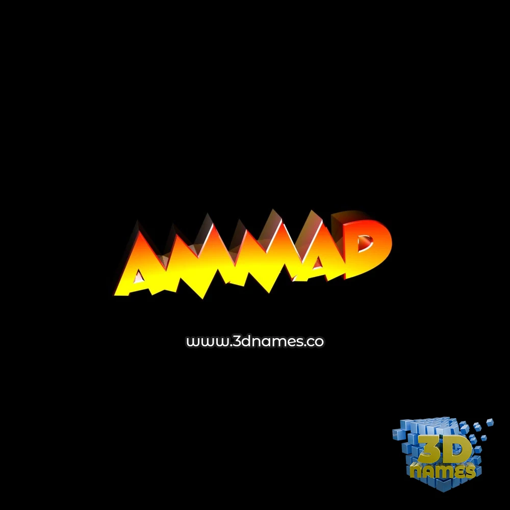 ammad in Black Background style - 3D name wallpaper
