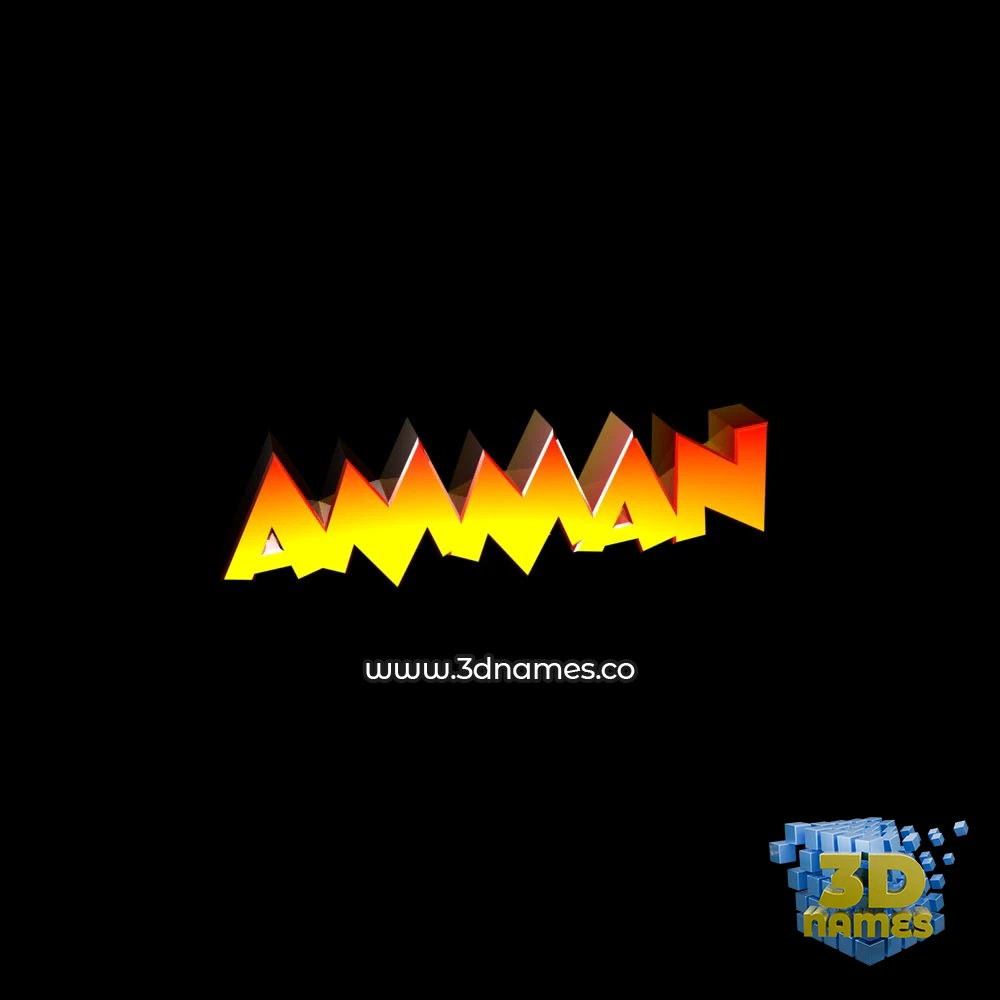 amman in Black Background style - 3D name wallpaper