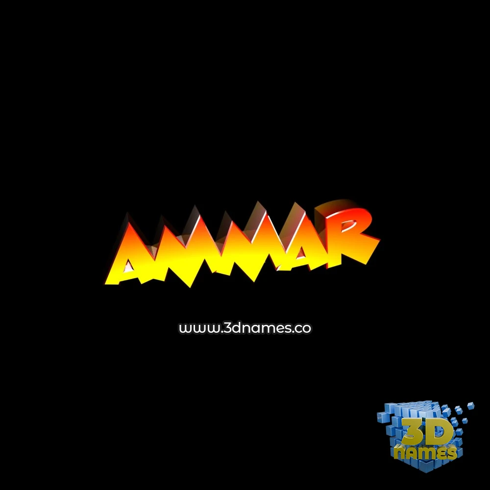 ammar in Black Background style - 3D name wallpaper