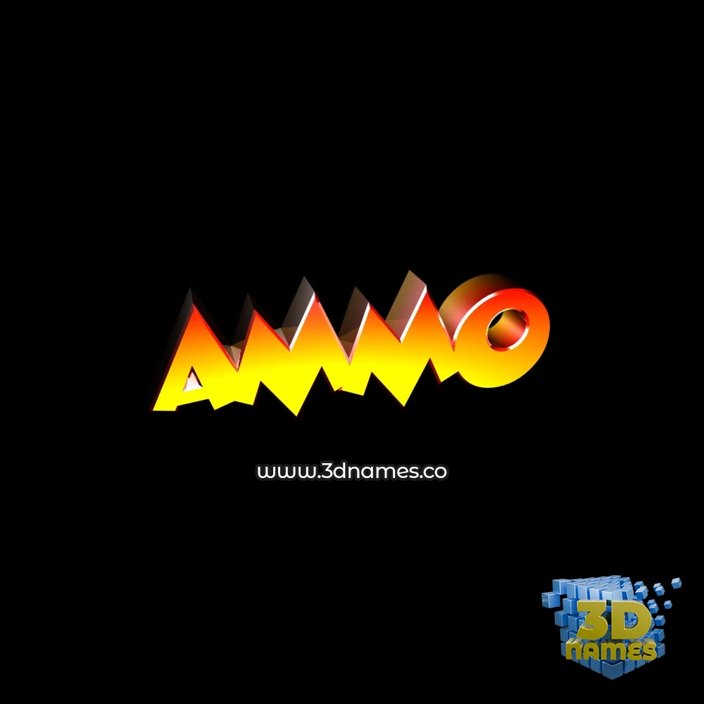ammo in Black Background style - 3D name wallpaper