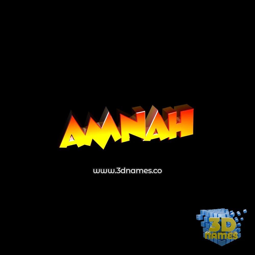 amnah in Black Background style - 3D name wallpaper