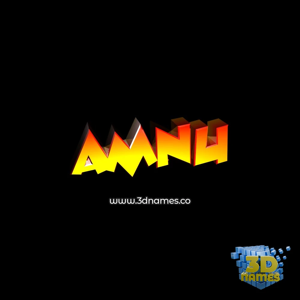 amnu in Black Background style - 3D name wallpaper