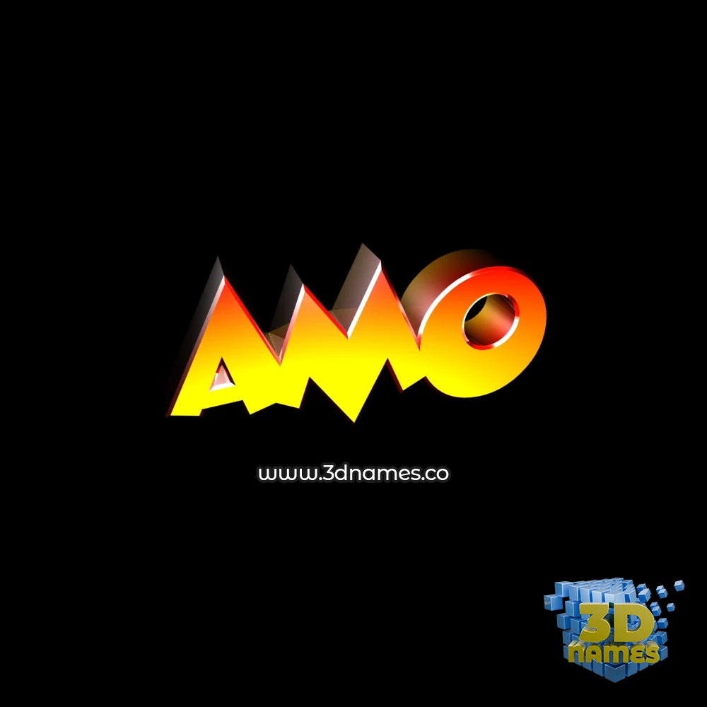 amo in Black Background style - 3D name wallpaper