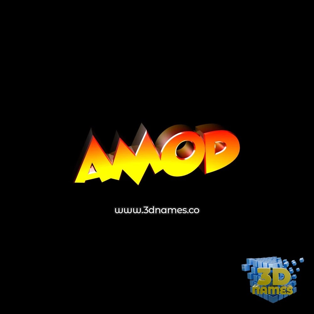 amod in Black Background style - 3D name wallpaper