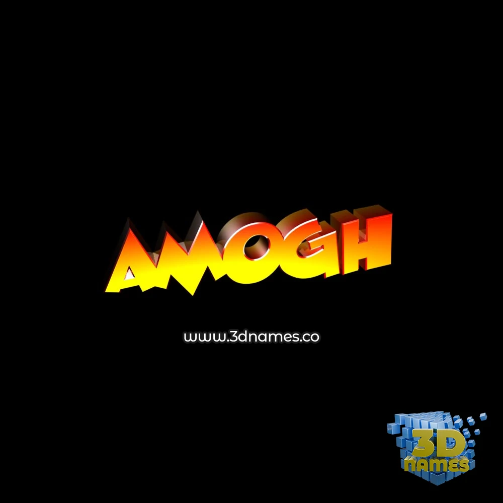 amogh in Black Background style - 3D name wallpaper