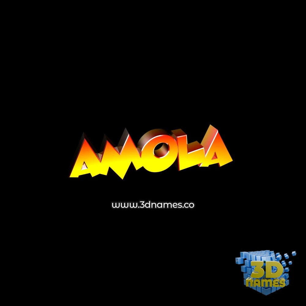 amola in Black Background style - 3D name wallpaper