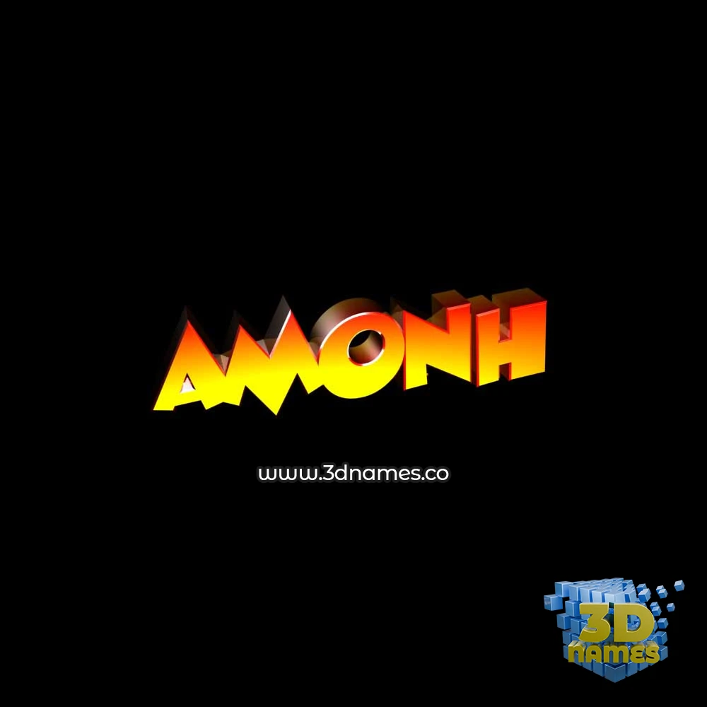 amonh in Black Background style - 3D name wallpaper