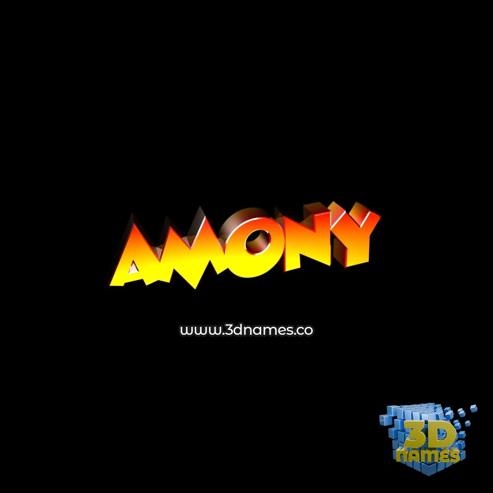 amony in Black Background style - 3D name wallpaper