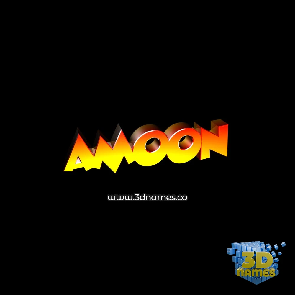 amoon in Black Background style - 3D name wallpaper
