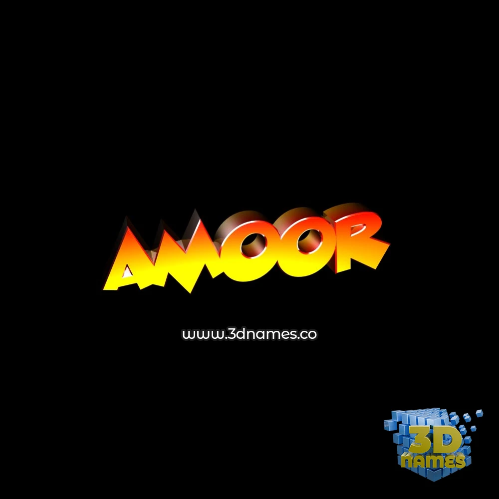 amoor in Black Background style - 3D name wallpaper