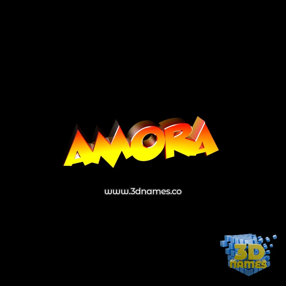 amora in Black Background style - 3D name wallpaper