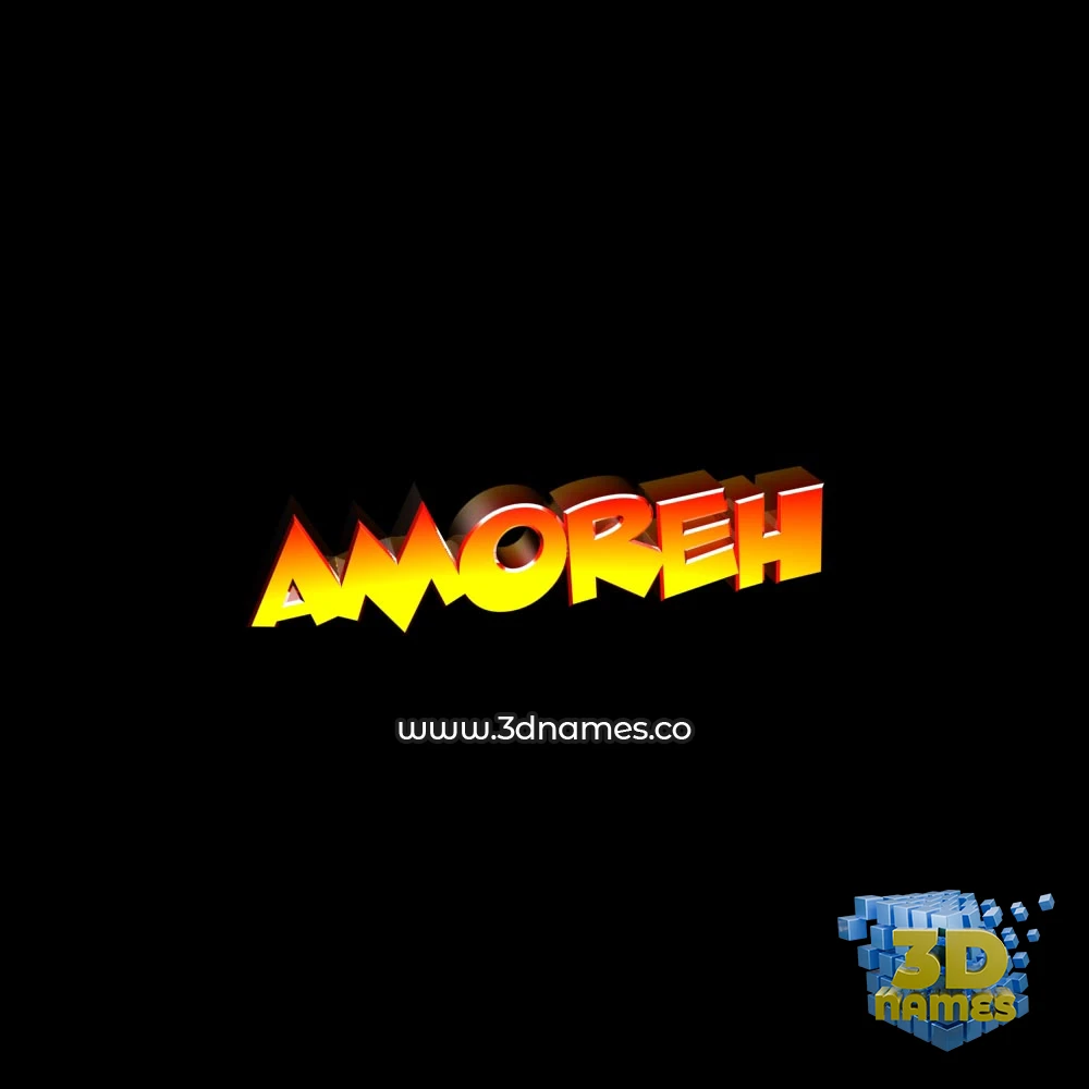 amoreh in Black Background style - 3D name wallpaper