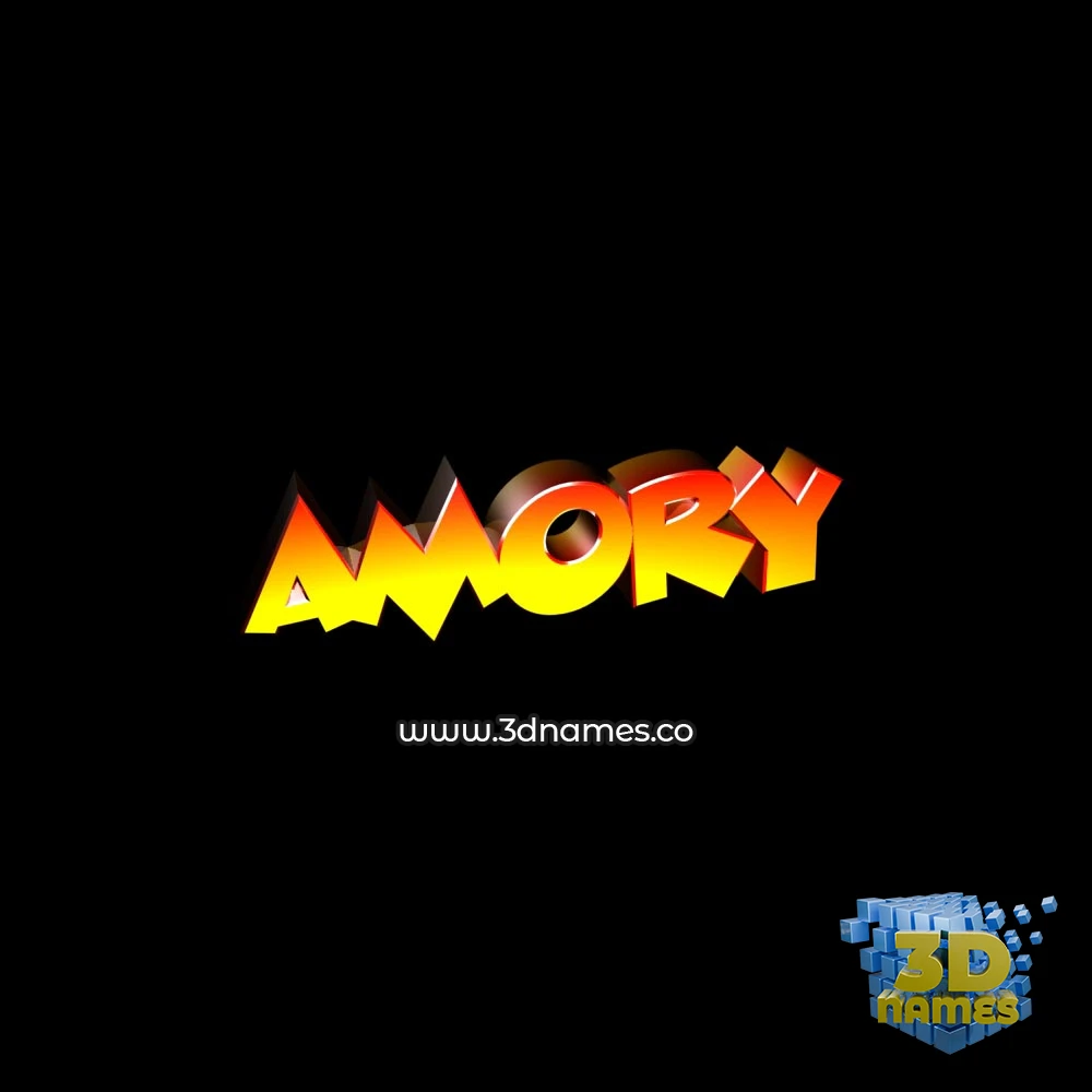 amory in Black Background style - 3D name wallpaper