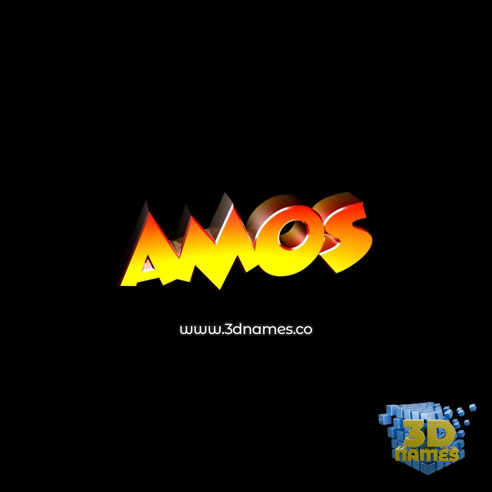 amos in Black Background style - 3D name wallpaper