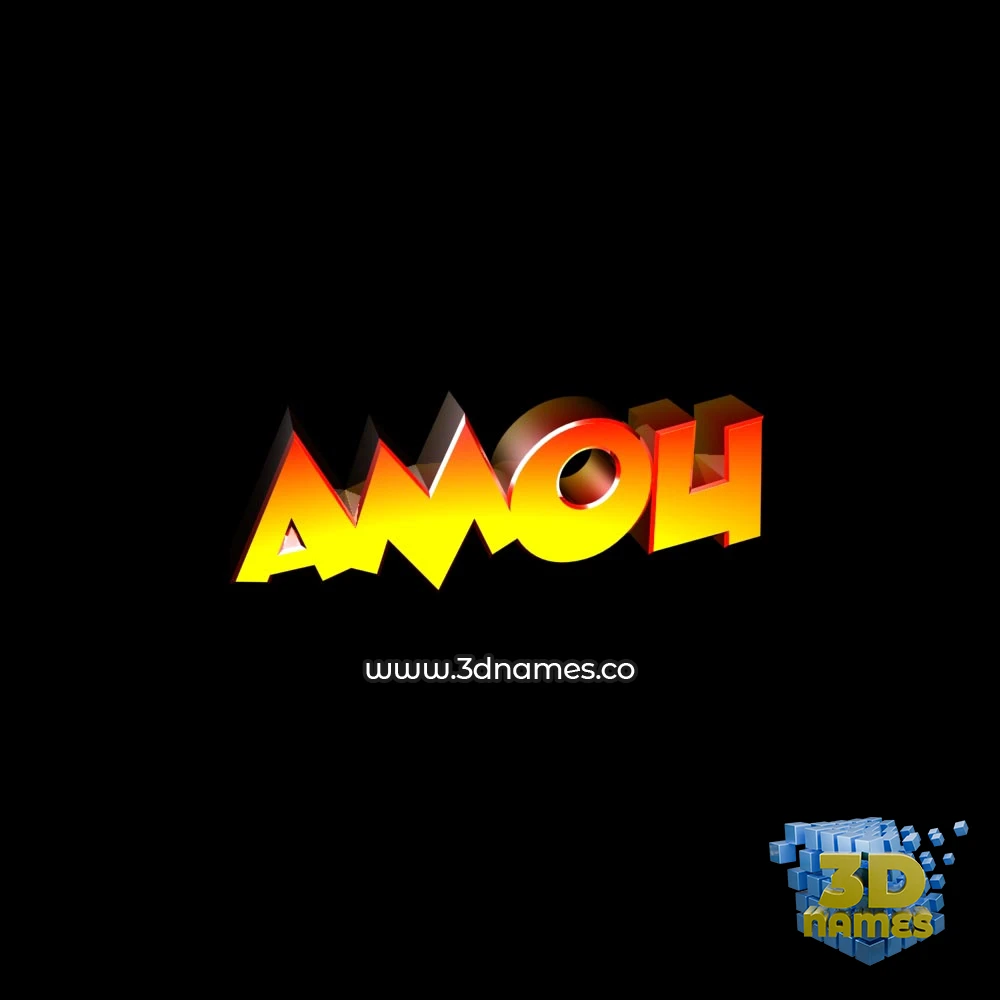 amou in Black Background style - 3D name wallpaper