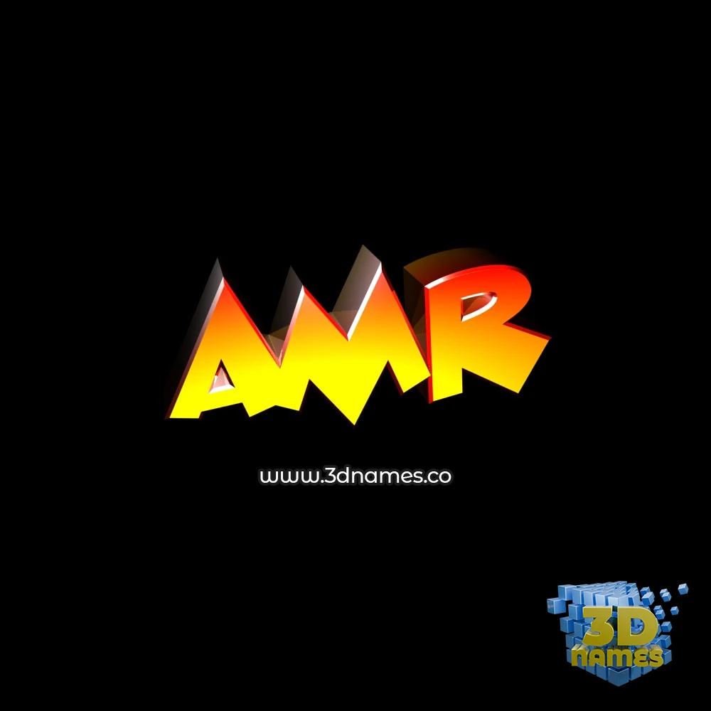 amr in Black Background style - 3D name wallpaper