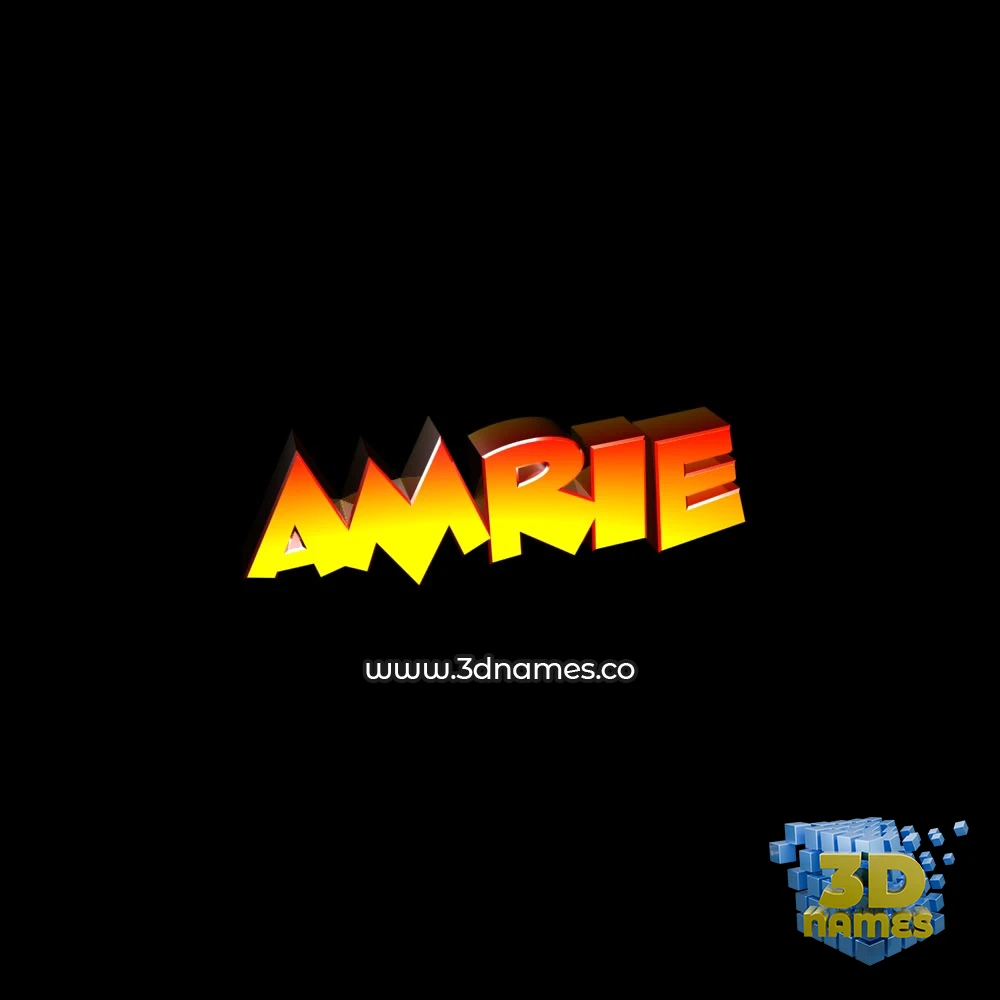 amrie in Black Background style - 3D name wallpaper
