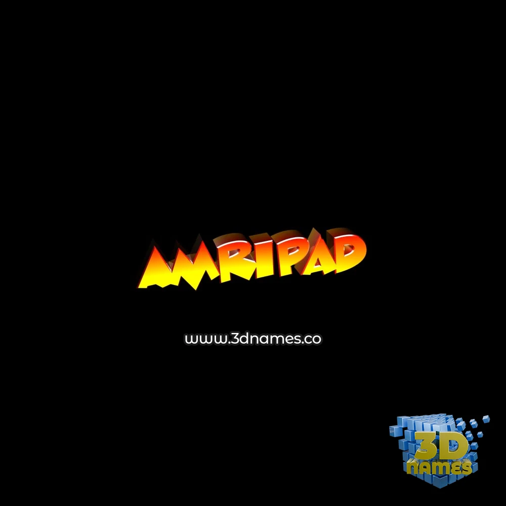 amripad in Black Background style - 3D name wallpaper