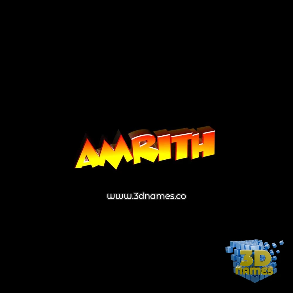 amrith in Black Background style - 3D name wallpaper