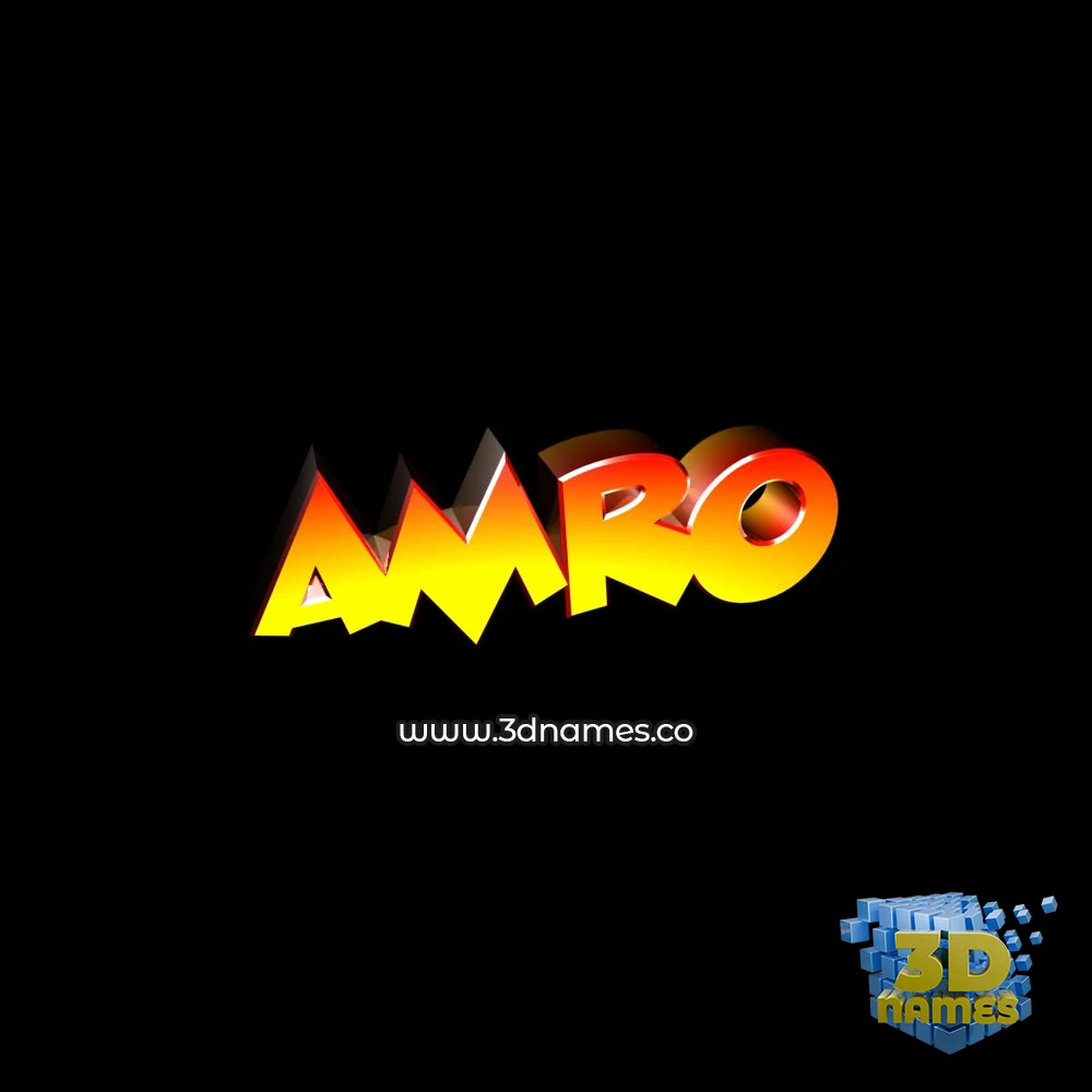 amro in Black Background style - 3D name wallpaper