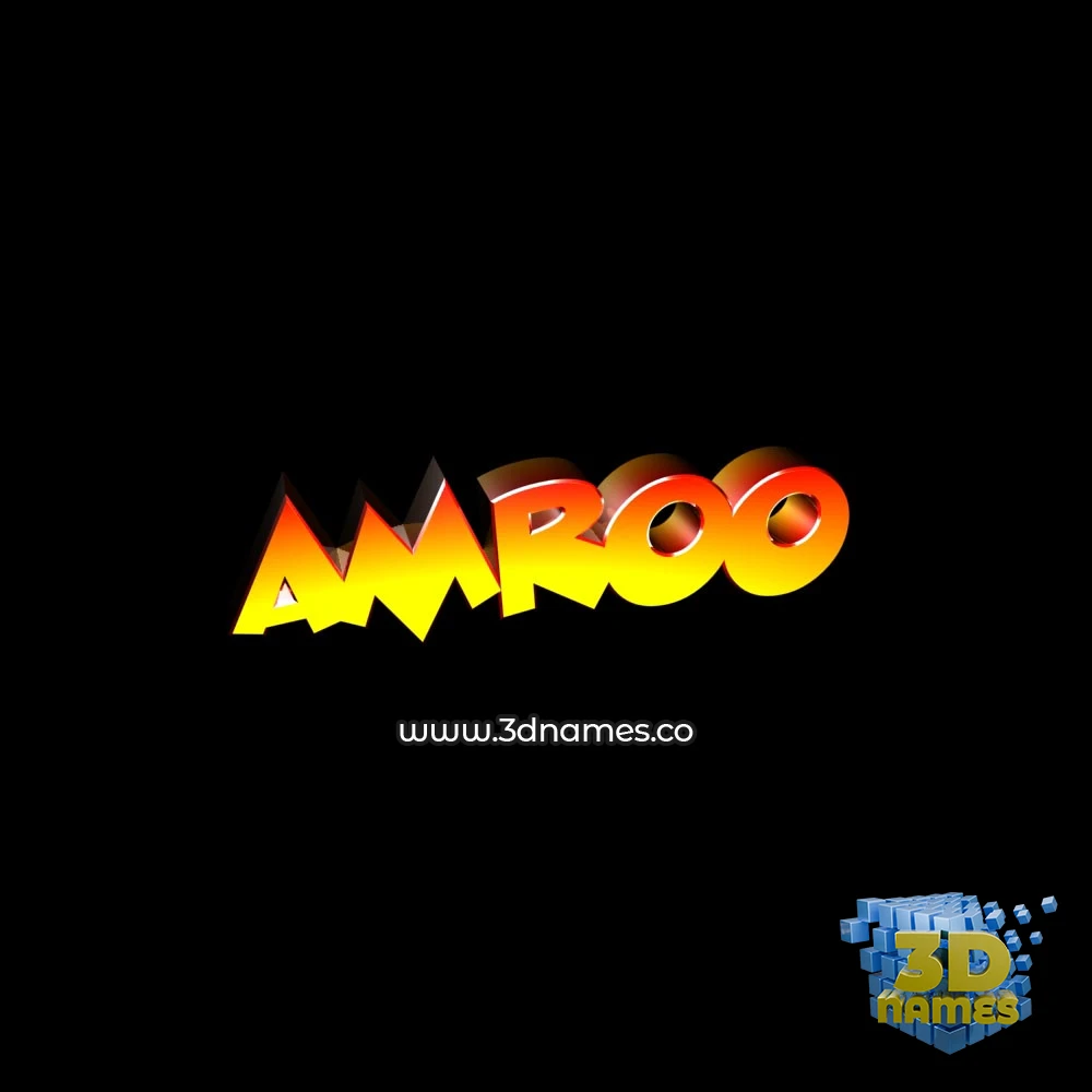 amroo in Black Background style - 3D name wallpaper
