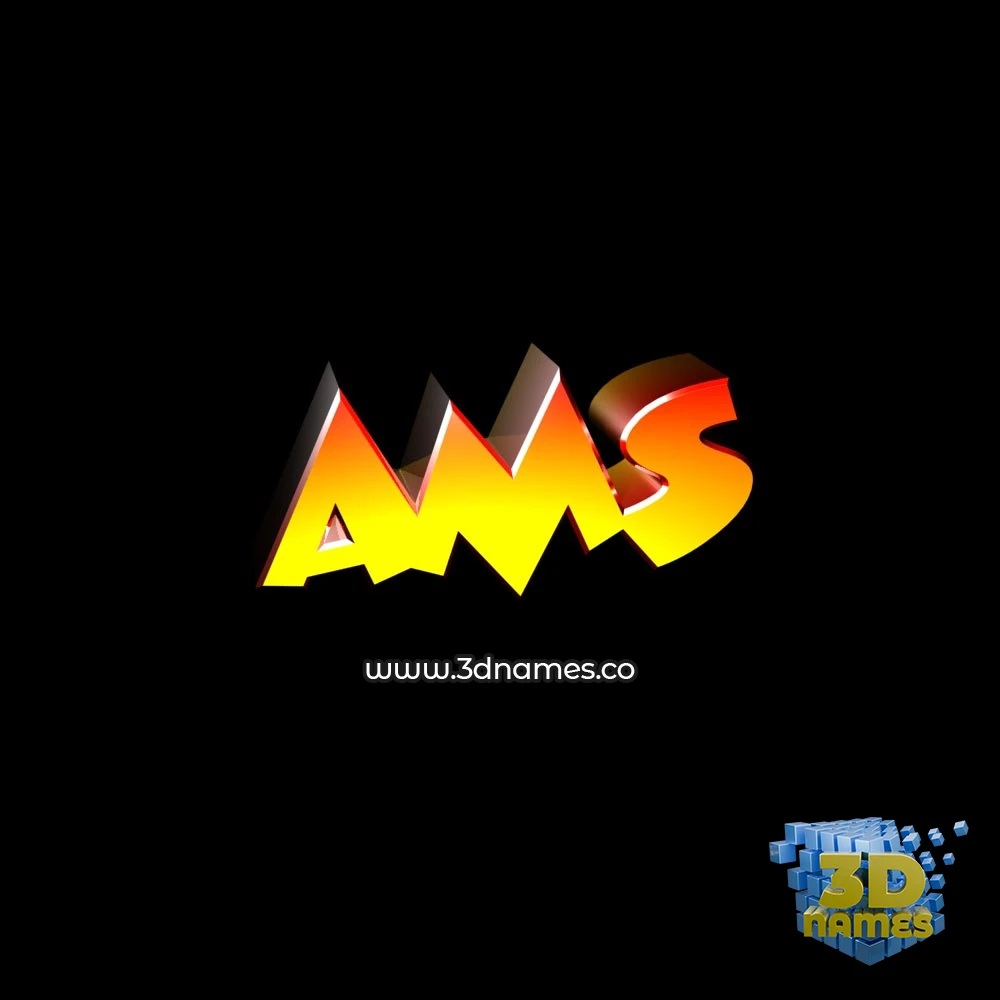 ams in Black Background style - 3D name wallpaper