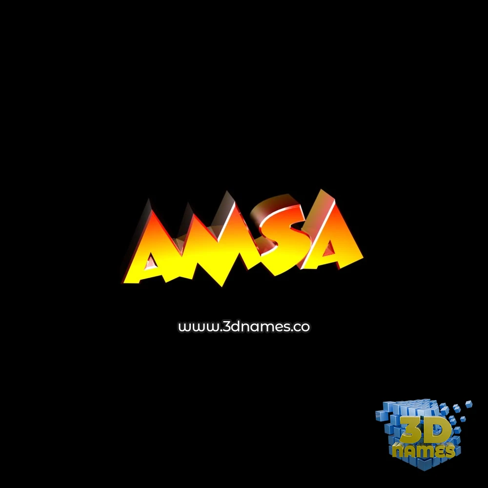 amsa in Black Background style - 3D name wallpaper