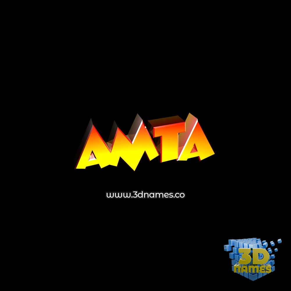 amta in Black Background style - 3D name wallpaper