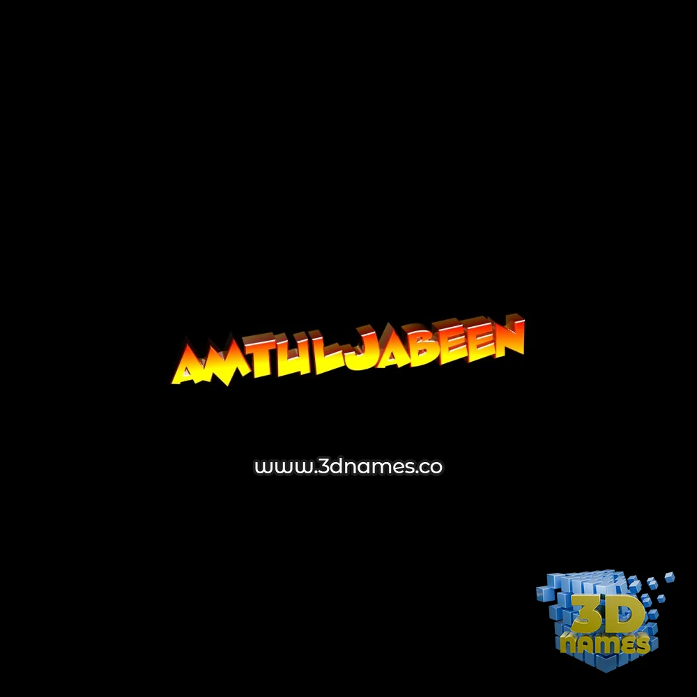 amtuljabeen in Black Background style - 3D name wallpaper