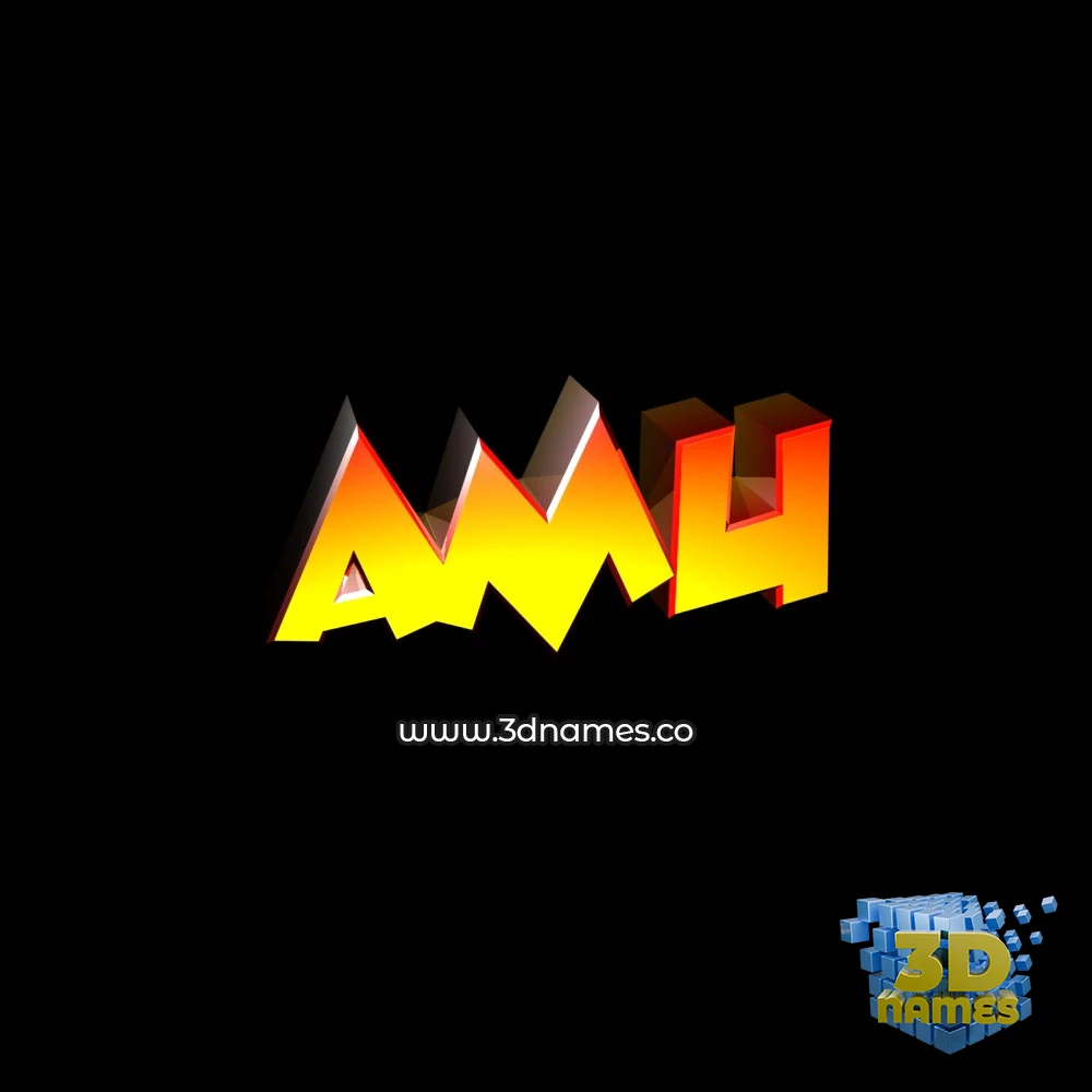 amu in Black Background style - 3D name wallpaper