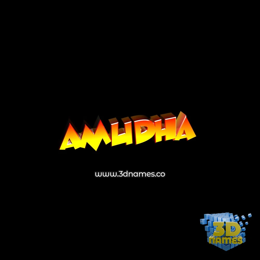 amudha in Black Background style - 3D name wallpaper