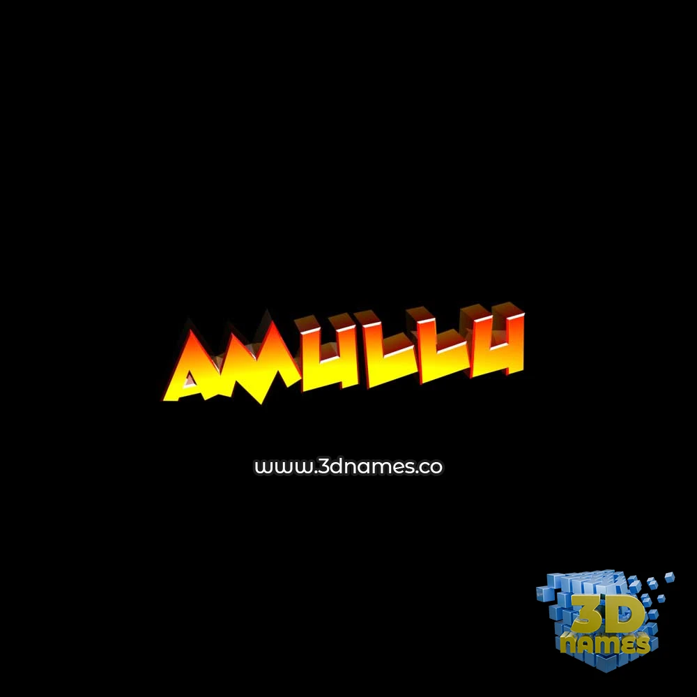 amullu in Black Background style - 3D name wallpaper