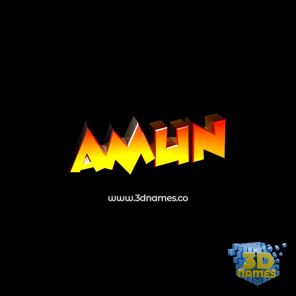amun in Black Background style - 3D name wallpaper